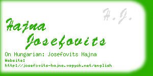 hajna josefovits business card